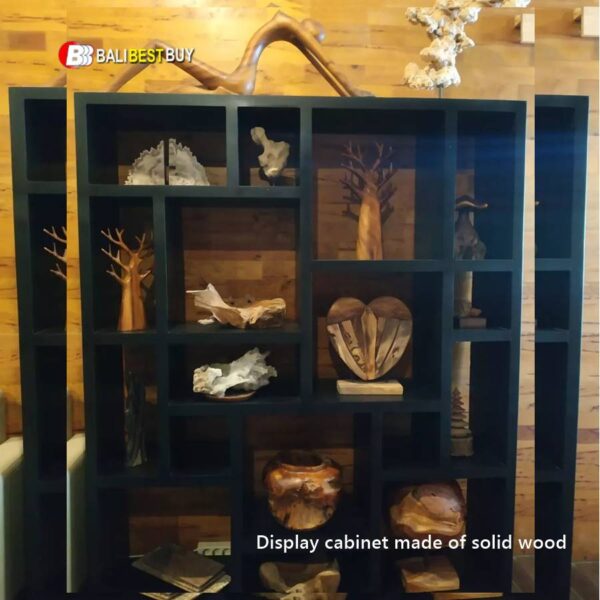 Display cabinet made of solid wood