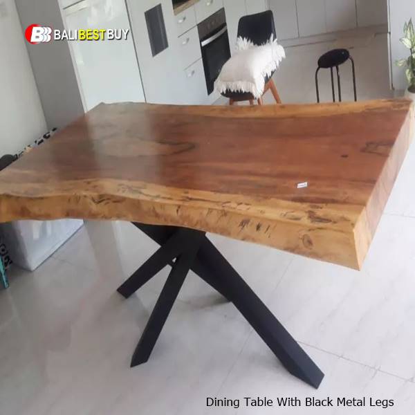 wooden Dining Table With Metal Legs Bali Furniture