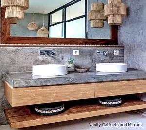 Vanity cabinets and mirrors