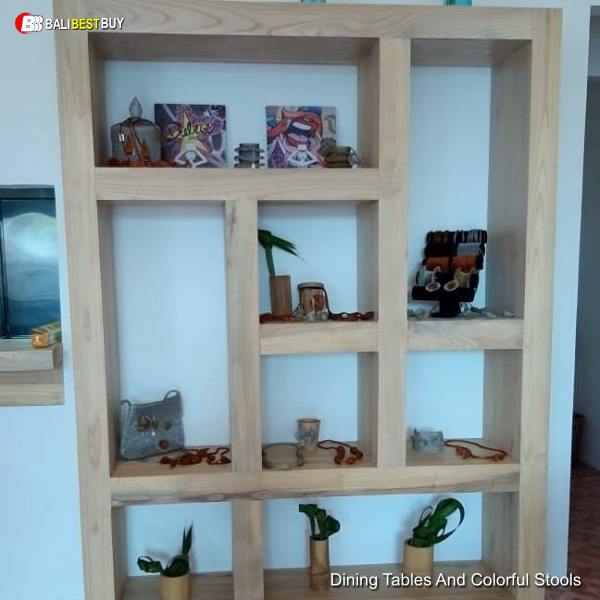Open Shelves Cabinet With Solid Wood