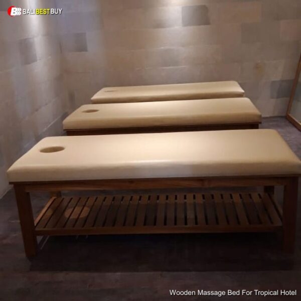 Wooden Massage Bed For Tropical Spa