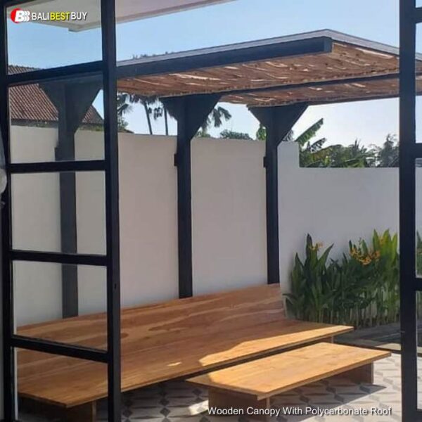 Wooden Canopy With Polycarbonate Roof