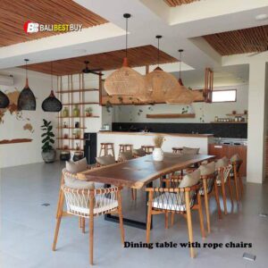 Dining table with rope chairs