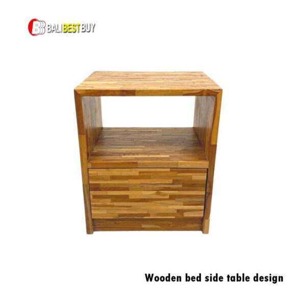 wooden bed side table design