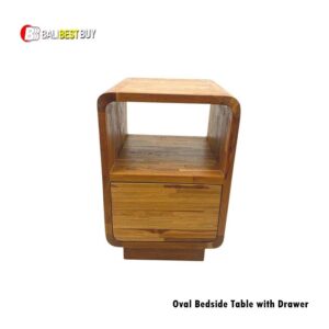 Oval Bedside Table with Drawer
