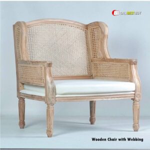 Wooden chair with webbing