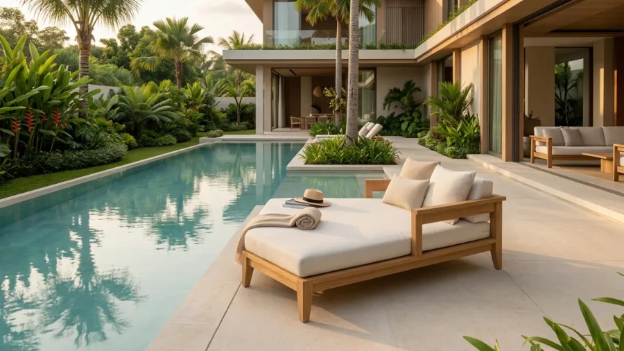 luxury poolside daybed