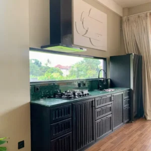 Teak Kitchen Cabinet with Marble Top