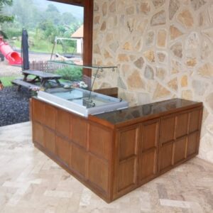 Custom wooden ice cream gelato counter