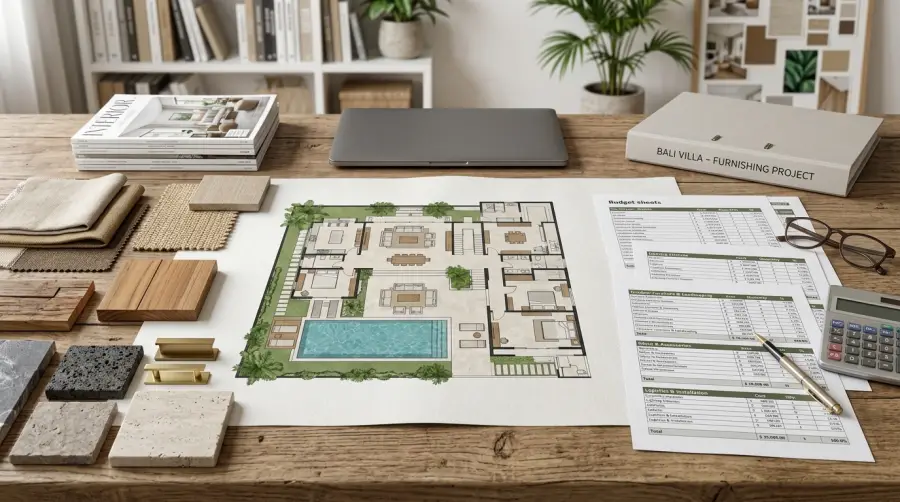 Budget allocation planning for villa furniture and interior expenses
