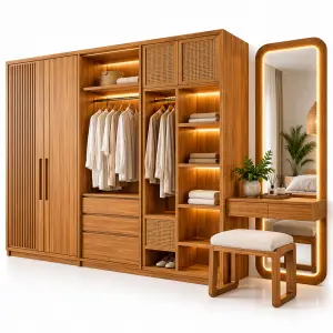 Wardrobes and mirror
